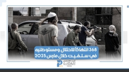 368 انتهاكاً ارتكبها الاحتلال ومستوطنيه في سلفيت خلال شهر مارس 2025